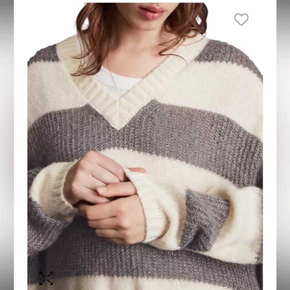 AllSaints Lou Metallic Striped Sweater (size M) - Picture 6 of 13